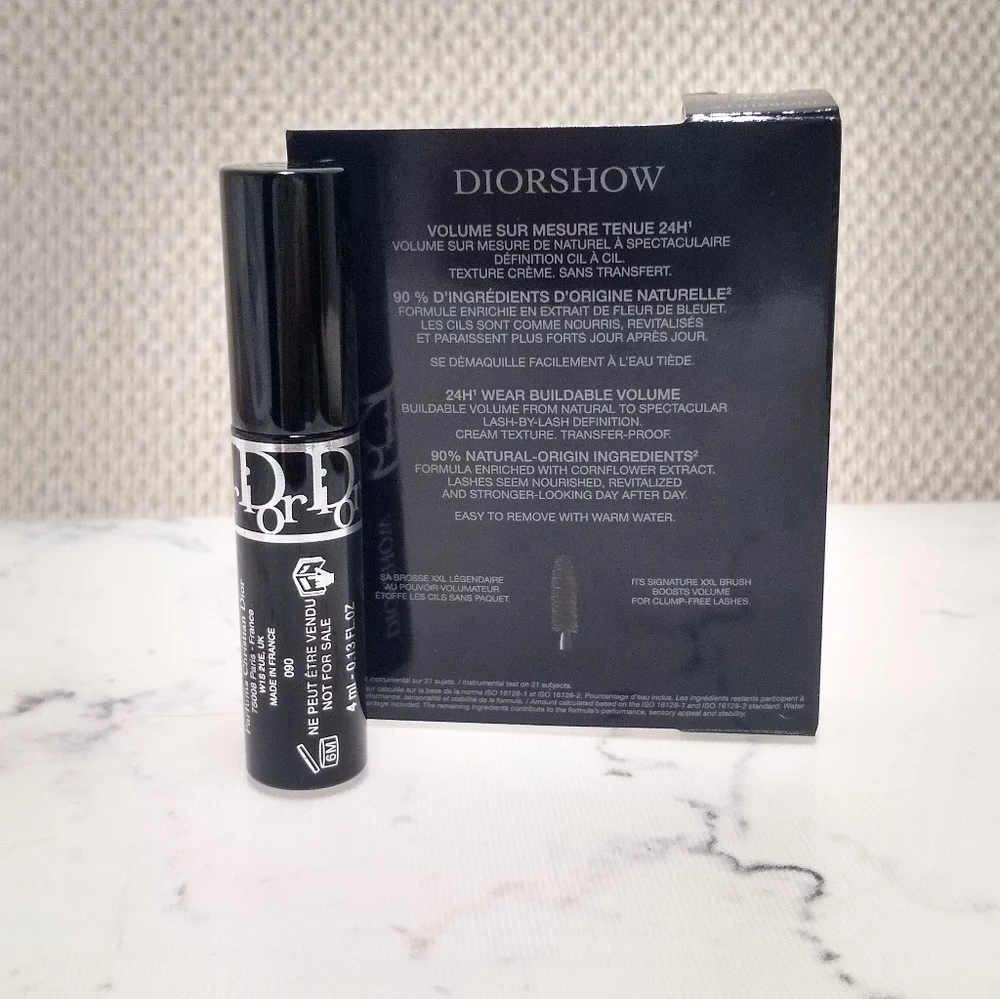 Diorshow 24h Buildable Volume Mascara 090 Black Mini Travel Size .13 oz